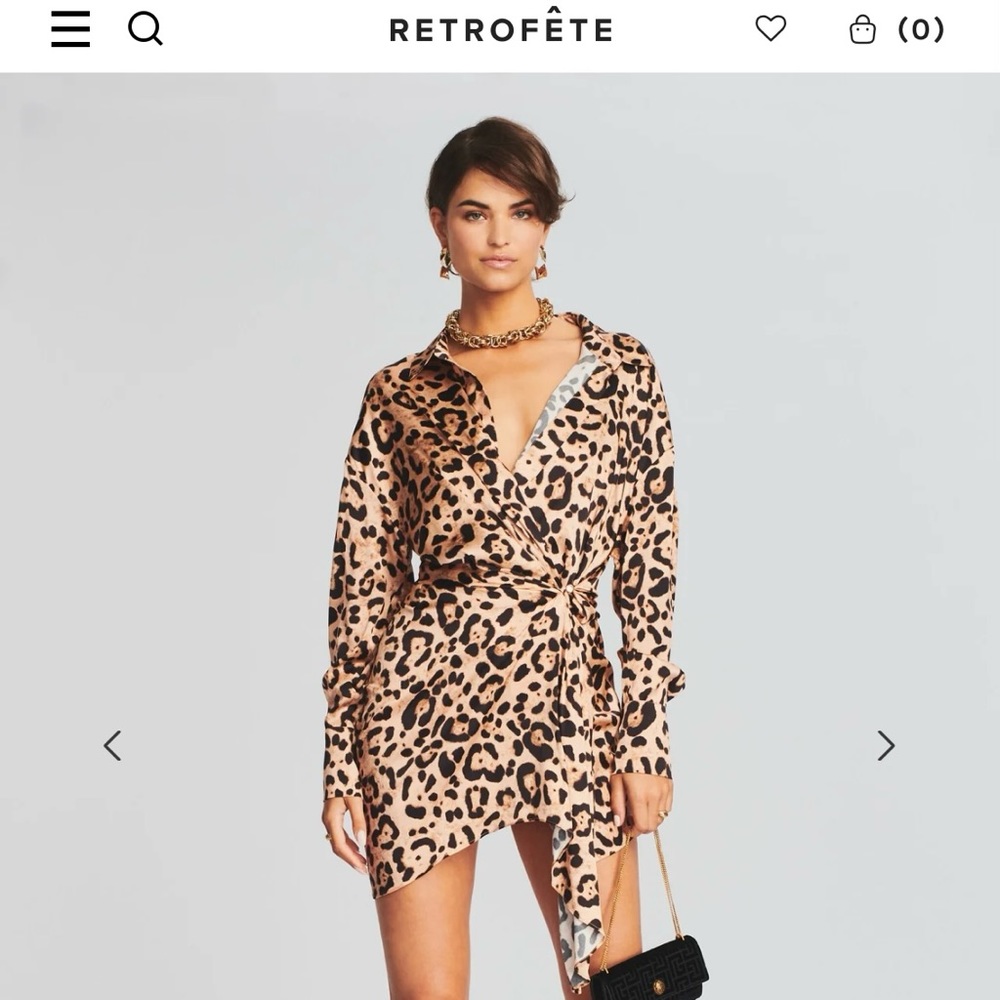 NWT SER.O.YA Demi Silk Animal Leopard Print Wrap Dress, Still in Stores